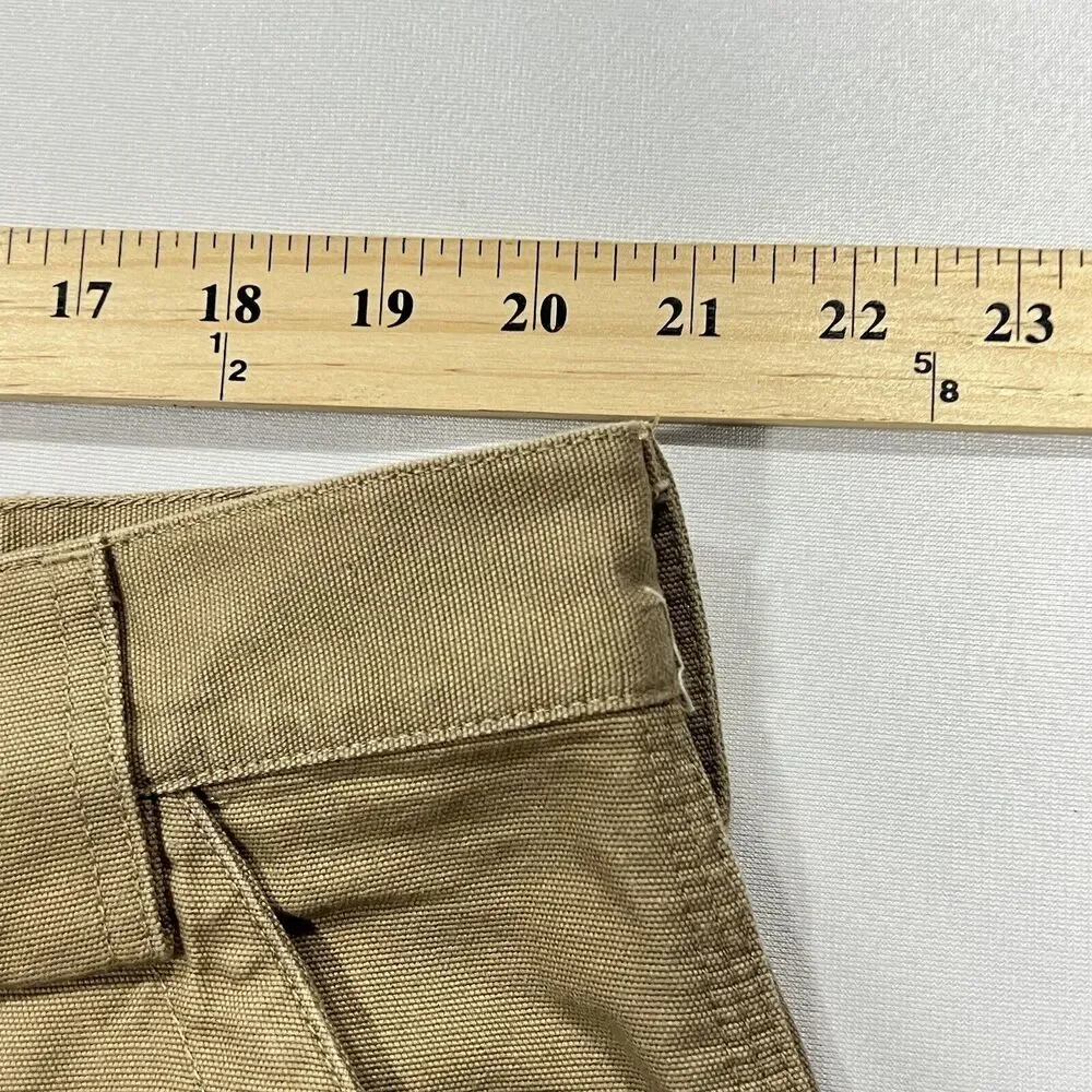 Carhartt Men's Cargo Beige Khaki Canvas‎ Cotton Work Utility Shorts B164 Size 42